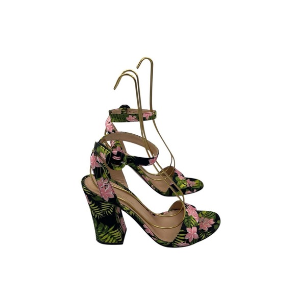 Gianvito Rossi Tandi Floral Satin Ankle Strap Sandals Size 38 US 8 - Picture 7 of 11